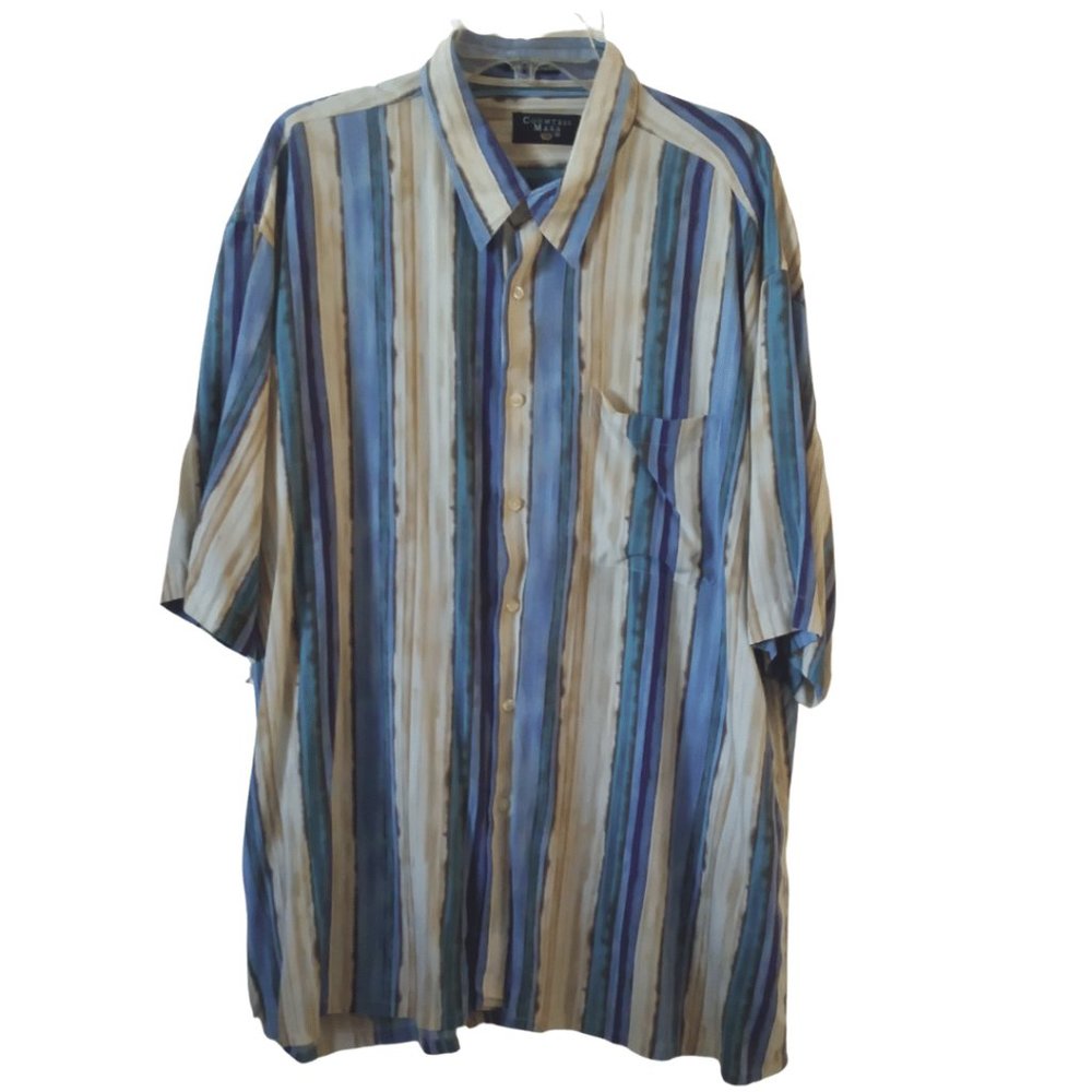 Countess Mara Rayon Striped men Shirt sz XXL